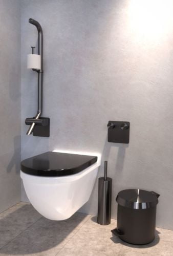 FROST Treteimer 250 Small 6L - Mattschwarz/Gebürstetes Schwarz