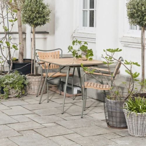 Mandalay Marguerit Gartentisch 83x83 cm - Teak/Olivgrün