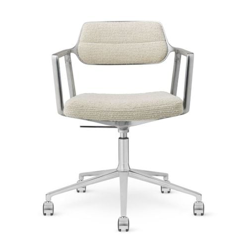 Vipp 453+ Swivel Stol m. Hjul - Aluminium/Off-White/Light Grey