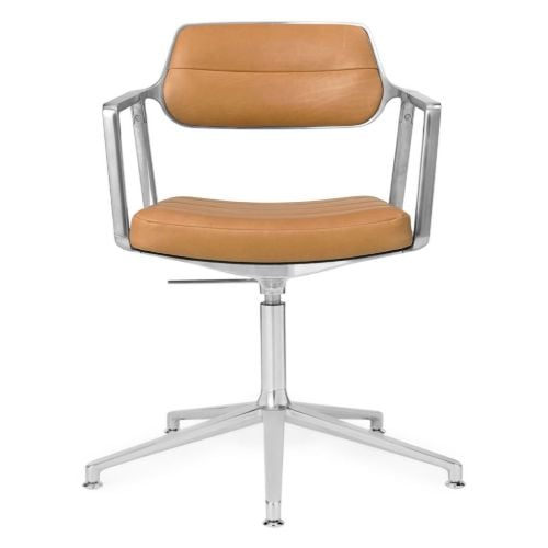 Vipp 453+ Swivel Stol u. Hjul - Aluminium/Camel
