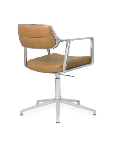 Vipp 453+ Drehstuhl ohne Räder - Aluminium/Kamel