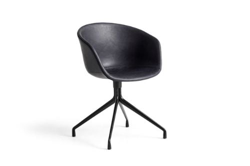 HAY AAC21 About a Chair Spisebordsstol Fuldpolstret  - Black Powder Coated Aluminium/Sense Black