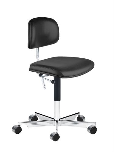 Montana Kevi 2534U Fuldpolstret Kontorstol  - Sort Silk Læder/Aluminium