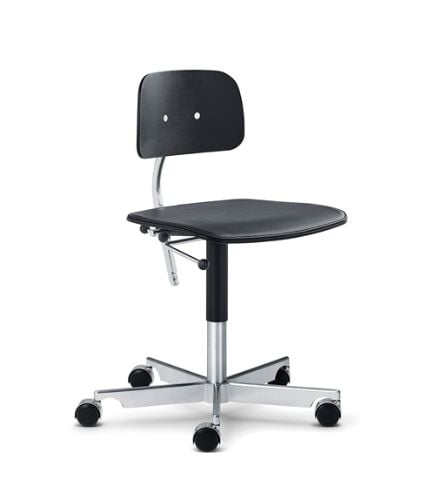 Montana Kevi 2533 Kontorstol  - Eg/Krom/Black Ultra Læder