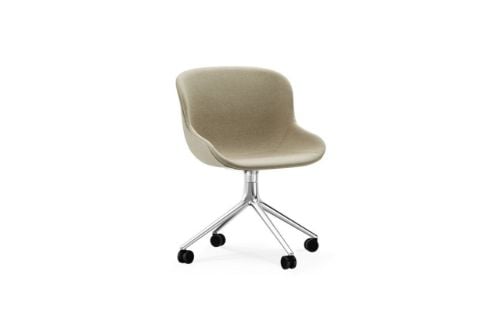 Normann Copenhagen Hyg Drehstuhl mit Rollen Vollgepolstert SH: 46 cm – Upminster/Aluminium