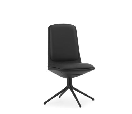 Normann Copenhagen Off Chair Lav m. Pude H: 100,8 cm - Black/Ultra Leather Black