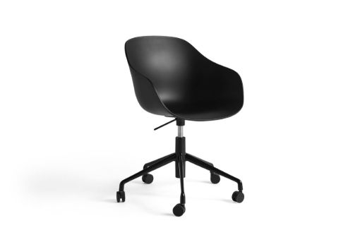 HAY AAC 252 About A Chair H: 79 cm - Black Powder Coated Alu 5 Star Swivel/Gas Lift/Black
