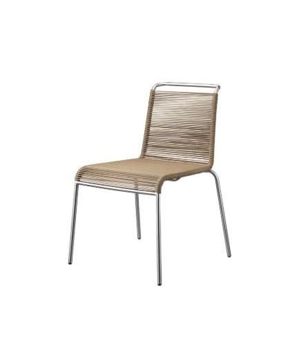 FDB Møbler M20 Teglgard Cord Stuhl 87x54x65 cm - Edelstahl/Braun Melato