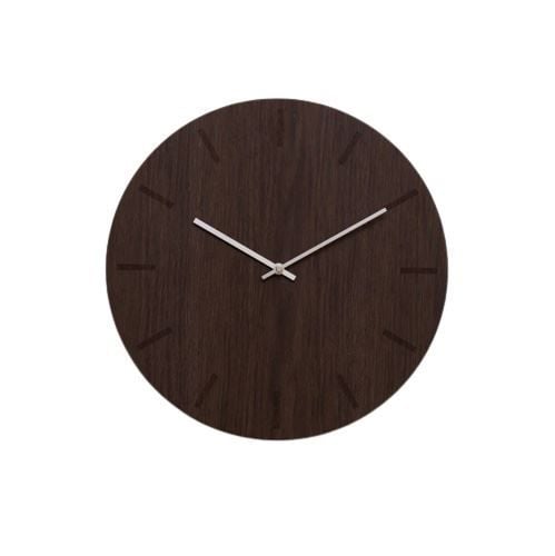 Hemverk Vægur Ø: 28 cm – Dark Oak/Silver