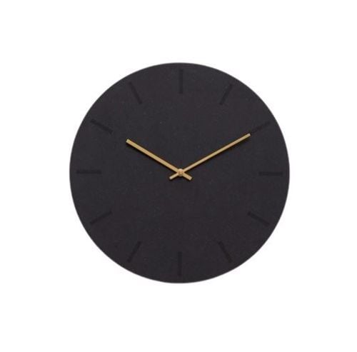 Hemverk Vægur Ø: 38 cm – Gunpowder/Gold 