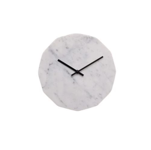 Hemverk Vægur Ø: 28 cm – Marble Bianco/Black