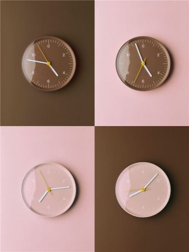 HAY Wanduhr Ø: 26,5 cm - Recyceltes Aluminium/Rosa