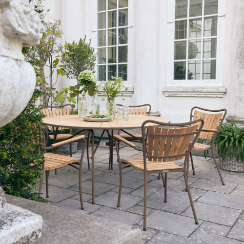 Mandalay Marguerit Gartentisch Ø: 140 cm - Teak/Mocca
