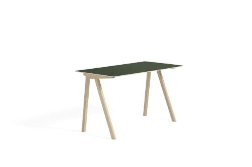HAY CPH 90 Desk 130x65x74 cm - Lacquered Solid Oak/Green Linoleum