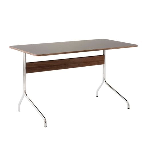 &Tradition Pavilion Desk AV16 130x65 cm - Chrome/Charcoal 4166/Walnut