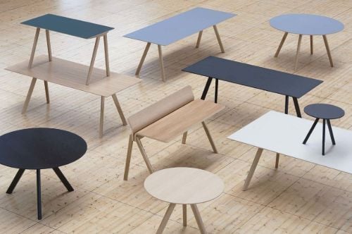 HAY CPH 90 Schreibtisch 130 x 65 x 74 cm – lackierte massive Eiche/schwarzes Linoleum