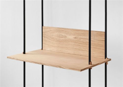 Moebe Regalsystem Schreibtisch hoch 200x85 cm - Eiche/Schwarz