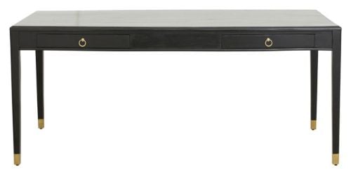 Nordal EMS Skrivebord med 2 skuffer 179x90 cm - Black Wood
