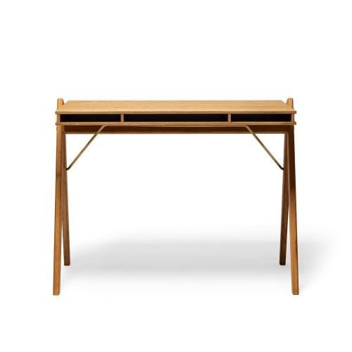 We Do Wood Field Schreibtisch 95 x 55 cm – Eiche/Messing