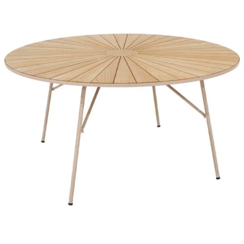 Mandalay Marguerit Havemøbelsæt Havebord Ø110 cm Inkl. 4 Stk. Havestole - Teak/Taupe 