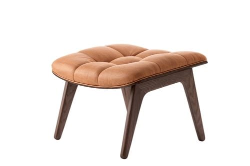NORR11 Mammoth Ottoman Leather H: 37 cm - Mørkbejdset/Dunes Cognac 21000 OUTLET