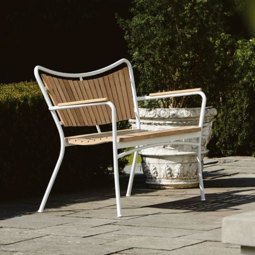 Mandalay Marguerit Gartenbank L: 112 cm - Teak/Weiß