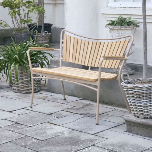 Mandalay Marguerit Gartenbank L: 112 cm - Taupe /Teak