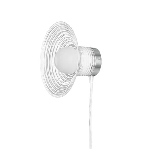 FDB Møbler U12 Sletterhage Wandleuchte mit Kabel Ø: 20,8 cm - Aluminium/Opalgeriffeltes Glas