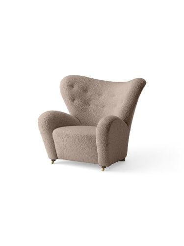 Audo Copenhagen The Tired Man Loungesessel H: 88 cm - Dunkel gebeizte Eiche/Baena 93