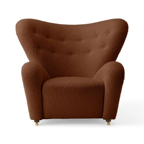 Audo Copenhagen Den Trætte Mand Loungestol H: 88 cm - Dark Stained Oak/Baena 95