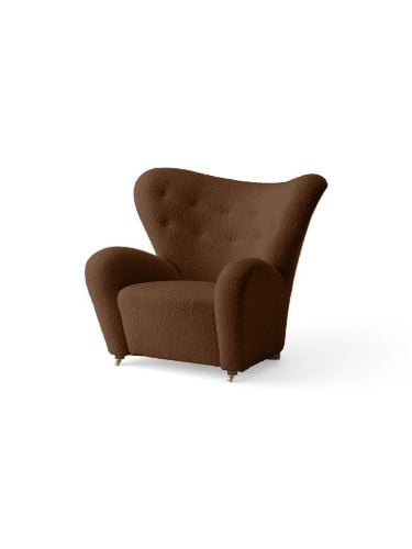 Audo Copenhagen The Tired Man Loungesessel H: 88 cm - Dunkel gebeizte Eiche/Baena 95