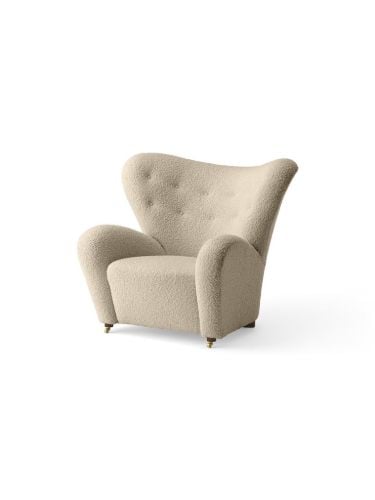 Audo Copenhagen The Tired Man Loungesessel H: 88 cm - Dunkel gebeizte Eiche/Baena 15