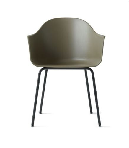 Audo Copenhagen Harbour Dining Chair  - Olive / Black Steel Base