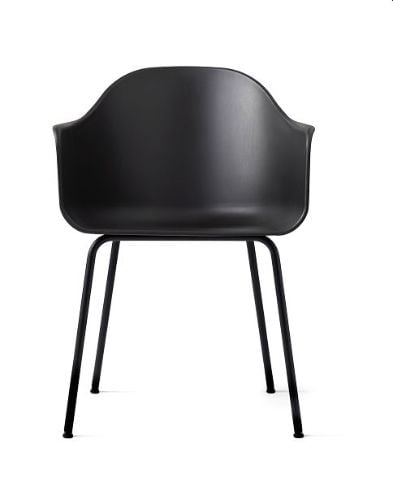 Audo Copenhagen Harbour Dining Chair SH: 45 cm - Black/ Black Steel Base