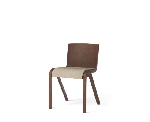 Audo Copenhagen Ready Dining Chair Sitz gepolstert SH: 48 cm – Rot gebeizte Eiche/Bouclé 02