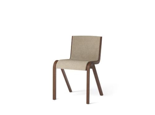 Audo Copenhagen Ready Dining Chair, vorne gepolstert, SH: 48 cm – Rot gebeizte Eiche/Bouclé 02