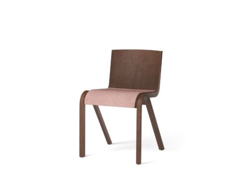 Audo Copenhagen Ready Dining Chair Sitz gepolstert SH: 48 cm – Rot gebeizt/Canvas 356