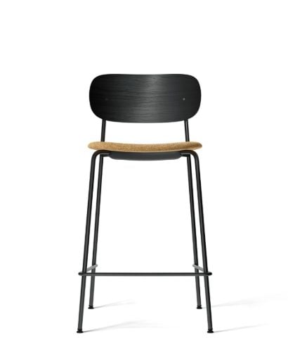 Audo Copenhagen Co Counter Chair Furniersitz gepolstert SH: 68,5 cm - Schwarze Eiche/Audo Copenhagen Bouclé 06