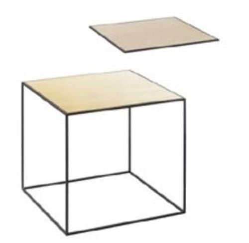 Audo Copenhagen Twin 35 Table 35x35 cm - Sort Stel/Eg/Messing