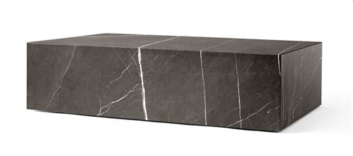 Audo Copenhagen Sockel niedrig H: 27 cm – Grau/Brauner Kendzo-Marmor