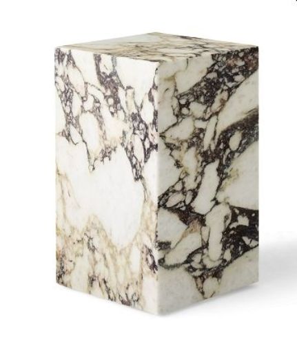 Audo Copenhagen Plinth Tall H: 51 cm - Rose Calacatta Viola Marble