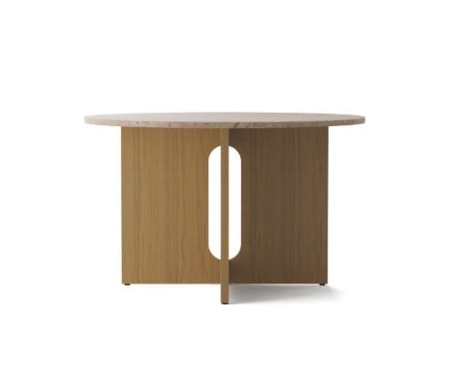 Audo Copenhagen Androgyne Dining Table Ø: 120 cm - Natural Oak/Kunis Breccia Stone