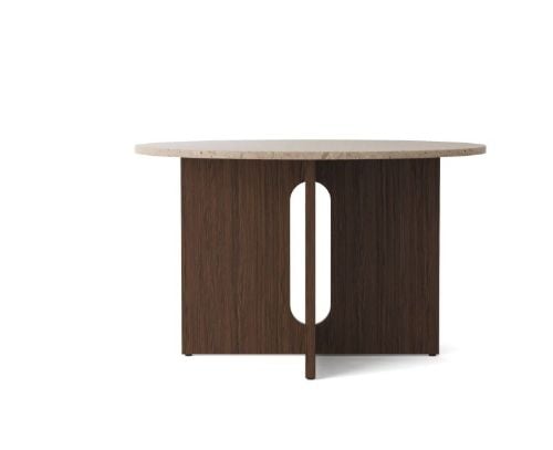 Audo Copenhagen Androgyne Dining Table Ø: 120 cm - Dark Stained Oak/Kunis Breccia Stone