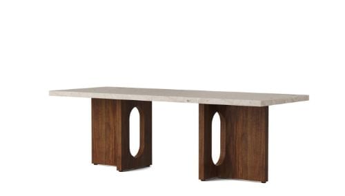 Audo Copenhagen Androgyne Loungetisch 120x45 cm - Walnuss / Kunis Breccia Sand