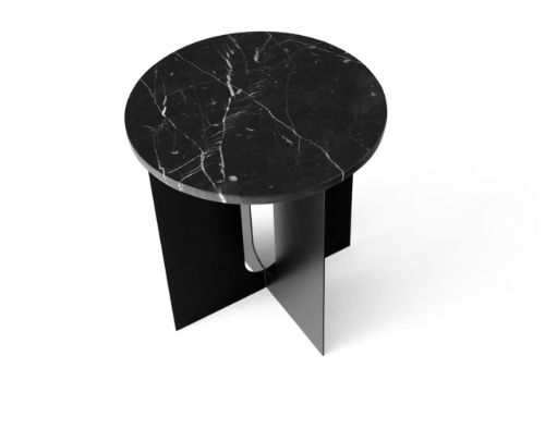 Audo Copenhagen Androgyne Tischplatte Ø: 42 cm – Nero Marquina Marmor