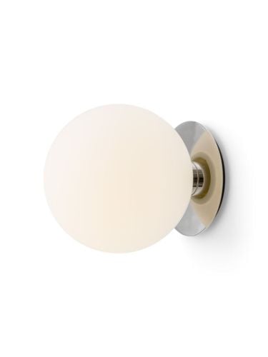 Audo Copenhagen TR Bulb Loft/Wandleuchte Ø: 20 cm - Glänzender Opal/Polierter Stahl