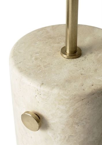 Audo Copenhagen JWDA Stehleuchte Travertin H: 150 cm - Gebürstetes Messing