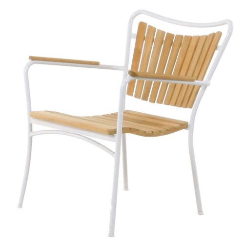 Mandalay Marguerit Lounge Stol - Teak/Hvid