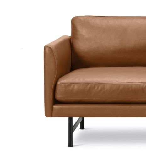 Fredericia Furniture 5652 Calmo 2 Pers. Sofa 95 L: 200 cm – cognacfarbenes Primo-Leder/schwarz lackierter Rahmen