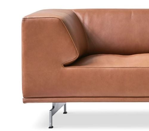 Fredericia Furniture 4511 Delphi 3 Pers. Sofa L: 240 cm – Cognac 95/Aluminium